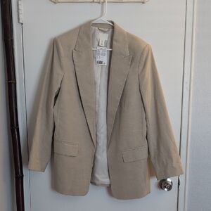 NWT H&M Beige Blazer Jacket Size M
